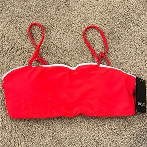 Red Strapless/strap Bikini Top